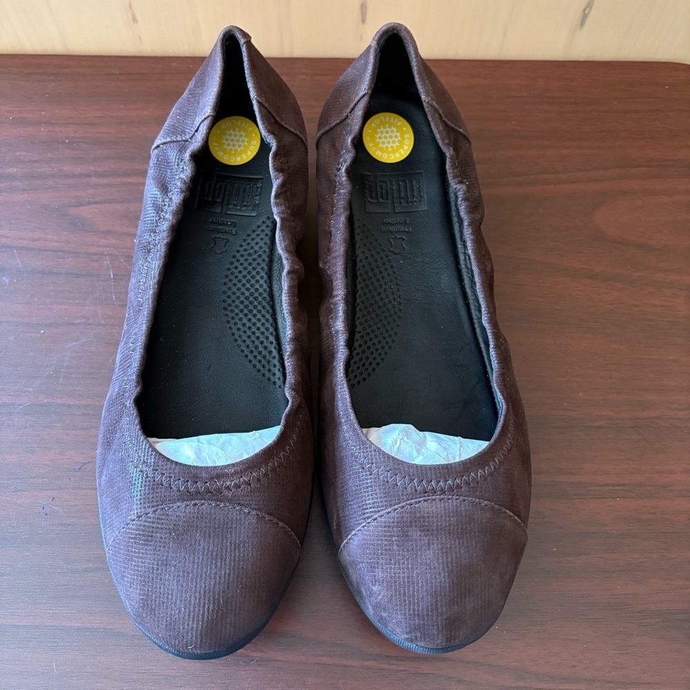 Fitflop F-Pop Opul BallerinaChocolate Women's Flats Sz.9